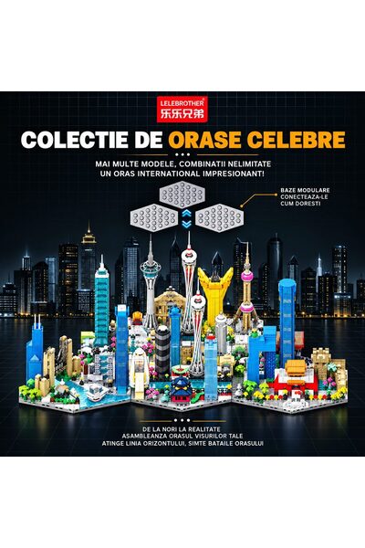 Flippy Set de Constructie, Flippy, Model Guangzhou Sky Links, 595 Piese, Varsta 6+ Ani, 19.5x14.5x26.5 cm, Multicolor