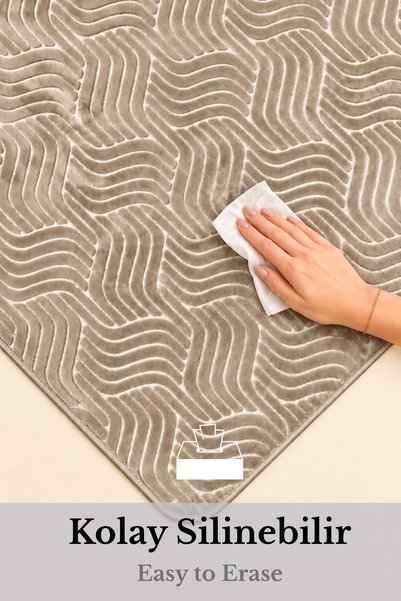 Bestekar Mirena Brown 2-Piece Bathroom Mat Set 70X120 50X60 Non-Slip Base Soft Machine Washable