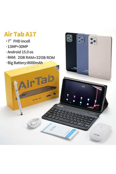 Generic Brand تابلت Air Tab A17 شاشة 10 انش - باقة متكاملة مع كيبورد عربي وما...