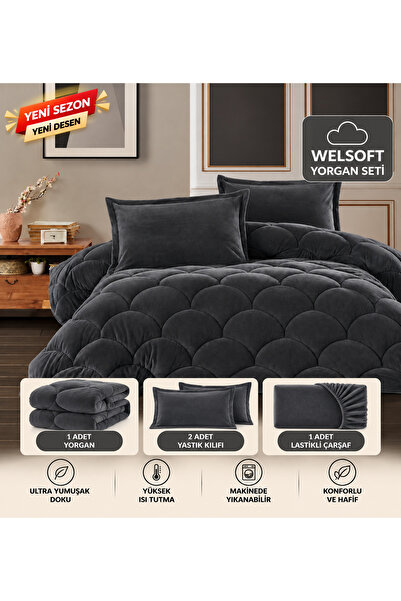cs ilkim Çift Kişilik Premium Çift Taraflı Wellsoft Yorgan Seti – (Yorgan+Çar...