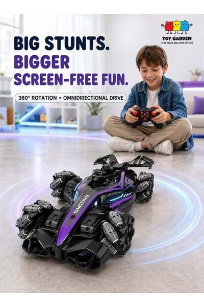 Generic RC drift car, Spray Car Toy – Remote Control Stunt Car with Lights, M...