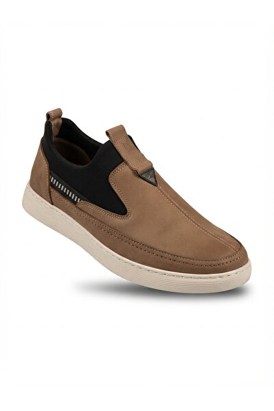 Elit Atc 0033 Beige Genuine Leather Comfortable Lightweight Men's Casual Shoes