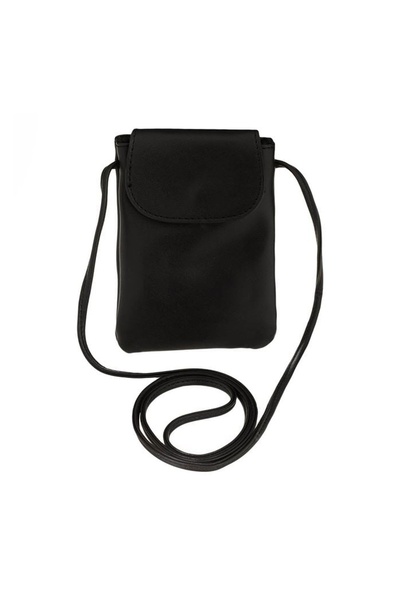 OEM Geantă tip poștaș pentru telefon 11x1,5x17 cm, neagră, curea 58 cm – comp...