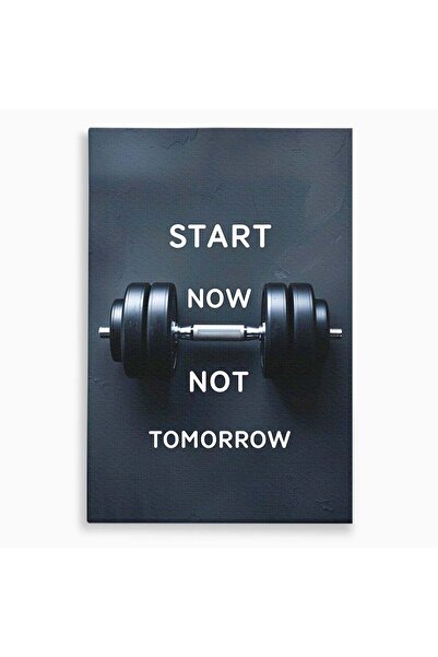 Luxcanva Tablou Canvas Ganteră Motivațională 40x60 cm pe Sasiu Lemn Fitness M...