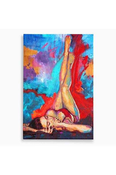 Luxcanva Tablou Canvas Visare In Culori 50x70 cm pe Sasiu Lemn Femeie Abstrac...