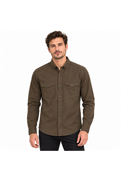 Premium Dokulu cepli Gabardin Kot Trend Erkek Gömlek
