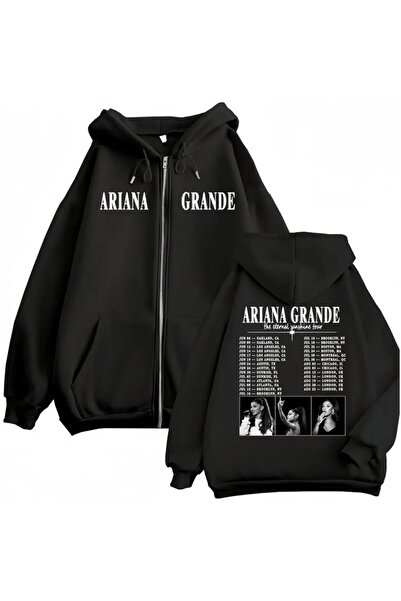 Vordevia Ariana Grande Printed 3 Thread Zipper Cardigan Embroidered Oversize