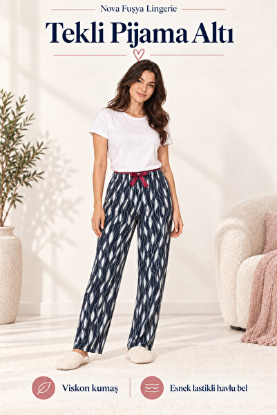 Nova Fuşya Lingerie Women's 100% Viscose Single Mixed Color Patterned Pajama ...