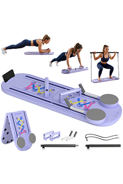 Generic Brand Set de placă de Pilates pliabilă 4-în-1 cu benzi de rezistență ...