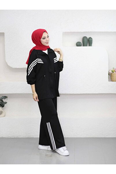 moda periy طقم مودال لافين المزدوج باللون البني
