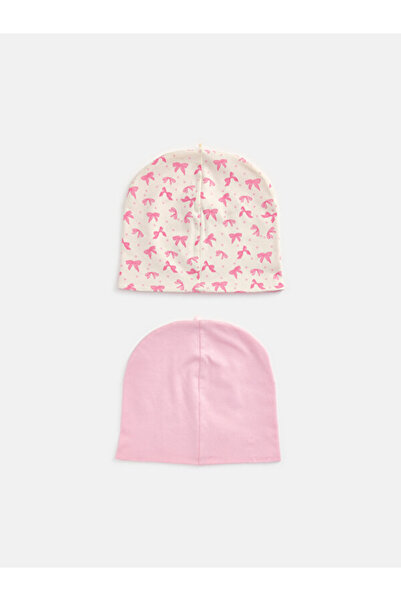 LC Waikiki Timeless Clothing & Timeless Choices Printed Baby Girl Beanie 2-Pi...