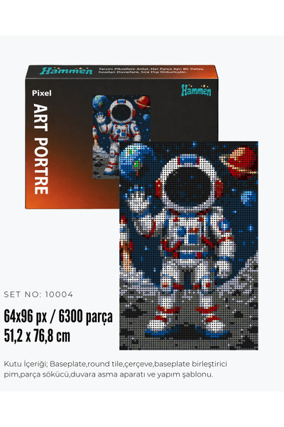 HAMMEN Pixel Art Portre 10004 Astronot Yapım Seti