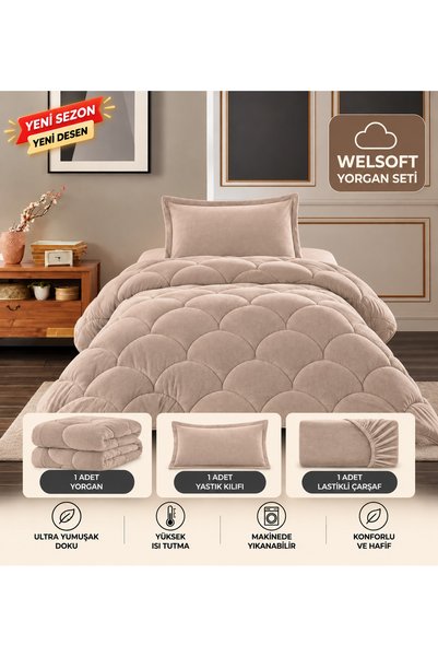 cs ilkim Tek Kişilik Premium Çift Taraflı Wellsoft Yorgan Seti – (Yorgan+Çarş...