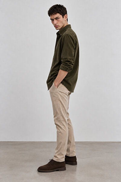 Manche Slim Corduroy Regular Men's Shirt |   Mew124814-01