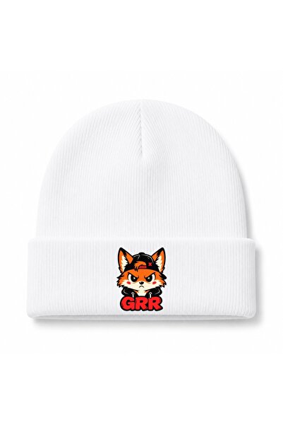 Rabona Fashion Street Grr – Angry Fox & Urban Attitude Graphic Beanie