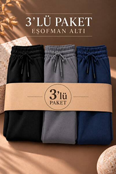 COMBİNE MİCHAİL Erkek Lastikli Baggy Eşofman Altı 3'Lu