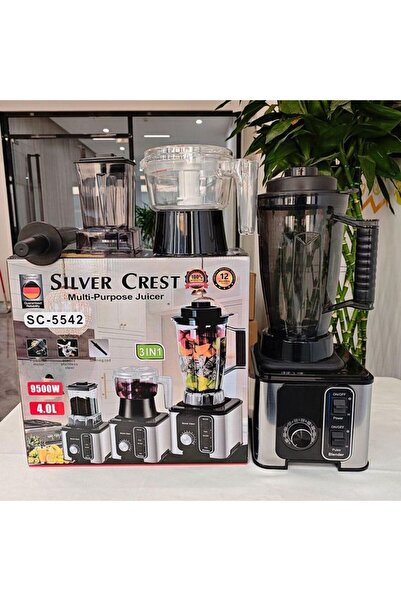 Silver Crest 3-in-1 Multi-Purpose Juicer & Grinder - Large 4L Capacity, Stain...