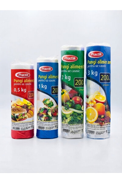 Practik Set of food bags on a roll (0.5 kg, 1 kg, 2 kg, 3 kg), 200 pcs/roll