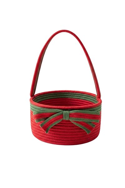 Comfort Craft Καλάθι από γιούτα με φιόγκο με θέμα τα Χριστούγεννα (25x12 εκ.)...