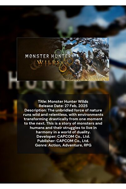 OEM Αφίσα Ινφογραφικό Monster Hunter Wilds, Παιχνίδι Δράσης RPG, Χαρτόνι 250γ...