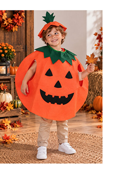 Inovius Costum in forma de leguma pentru Copii 5-7 Ani - Dovleac Halloween