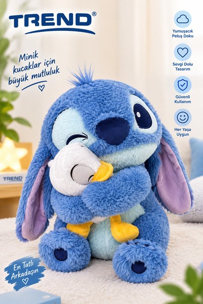 TREND Mavi Peluş Oyuncak Ördek Sarılan Sevimli Yumuşak Peluş Oyuncak Hediye