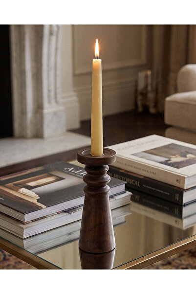 REDTAG Wooden Brown Candle Holder Small