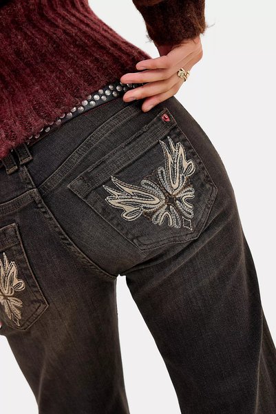 Messy Girls Low Waist Skinny Spanish Flare Jeans Women Y2K Flare Denim Pants