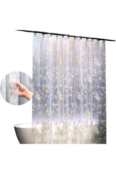 Morvena Picks Perdea de duș pentru baie, 200x180 cm, cu model vanilie, imperm...
