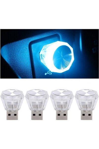 Morvena Picks 4 bucăți lumini ambientale auto, becuri LED USB pentru iluminat...
