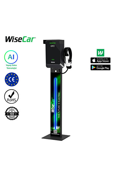 WiseCar WTA Standlı 11 & 22 kW Elektrikli Araç Şarj Cihazı - Kartsız Ledsiz 5 Metre