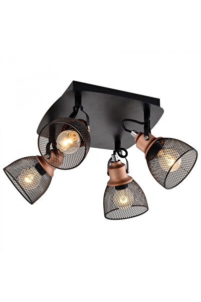 Klausen Plafonieră Urban KL6851, 4xE14, negru+cupru, IP20