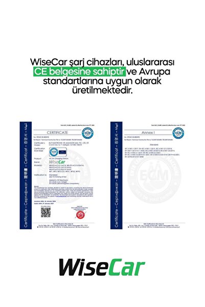 WiseCar WTP1 3.5 kW Taşınabilir Elektrikli Araç Şarj Cihazı - 5 Metre