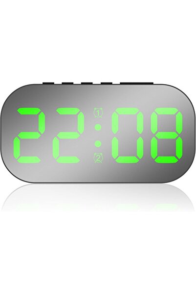 Morvena Picks Ceas radio digital cu oglindă – Cu 3 niveluri de luminozitate r...