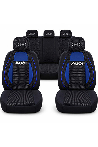 Autohelix MSA Set universal de huse pentru scaune sport, albastru cu negru, p...