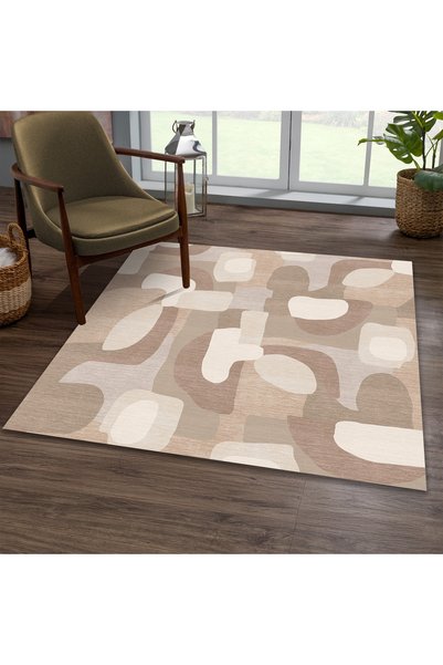 NesaDecor Modern Soyut Desenli Kare Kaymaz Taban Mutfak Salon Oturma Odası Ha...