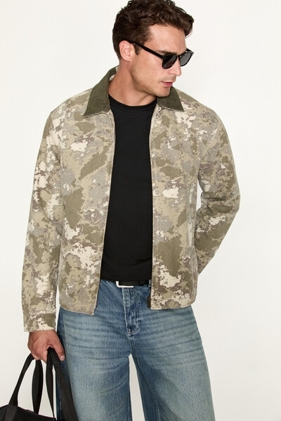 GRIMELANGE Arvid men's zippered canvas multi-color jacket