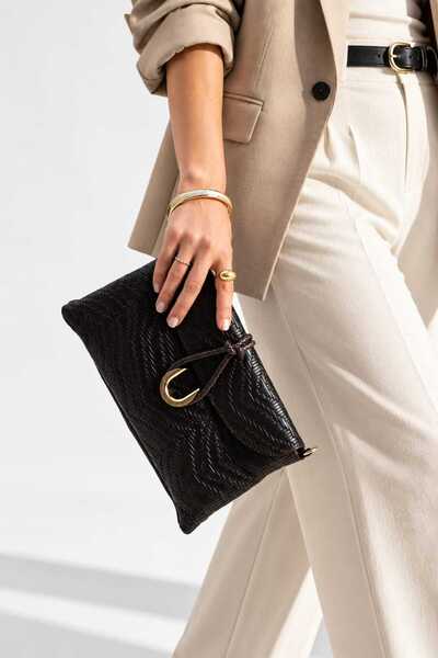 Gerçek Deri Clutch Çanta