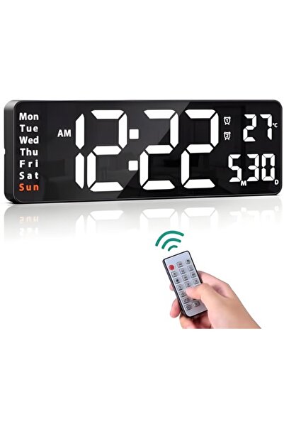 Morvena Picks Ceas de perete digital LED de 406 cm (16 inch) cu telecomandă, ...