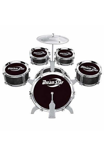 velve Детски комплект барабани Jazz Drum, 5 барабана и чинели, черен, 3+ години