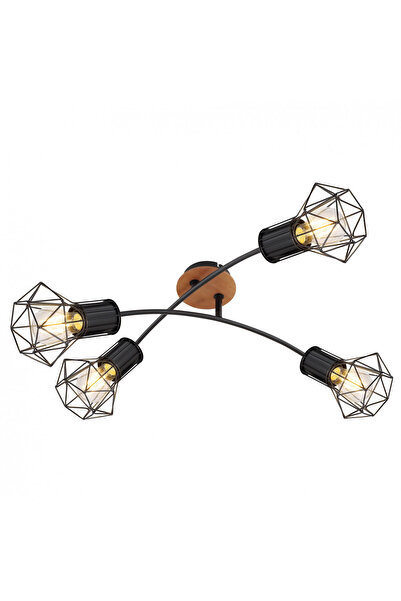 Klausen Plafonieră Craniu KL164006, 4xE27, negru+maro, IP20