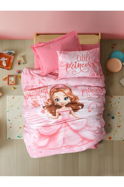 Cotton Box Junior Gimbiya pink single duvet cover set with fitted sheet