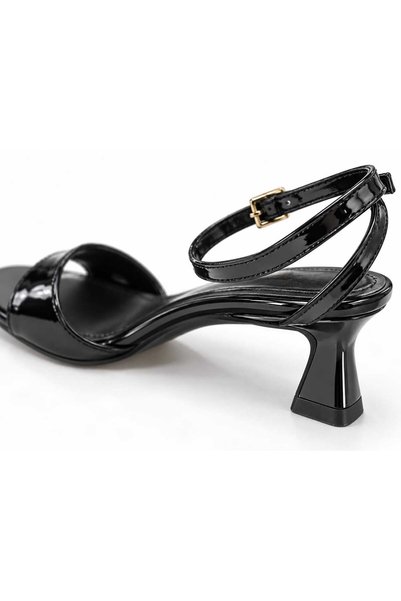 solebydilhan Women's Ankle Strap Square Toe Thick Heeled Stylish Sandals
