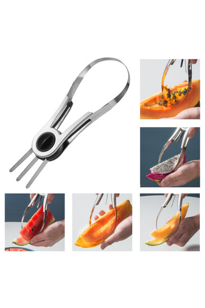 Morvena Picks Decojitor de mango din oțel inoxidabil, argintiu, feliator și t...