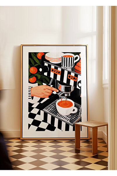 ARTHOUSECOLLECTIVE Colecția de cafea - Ilustrație aparat de cafea / barista -...