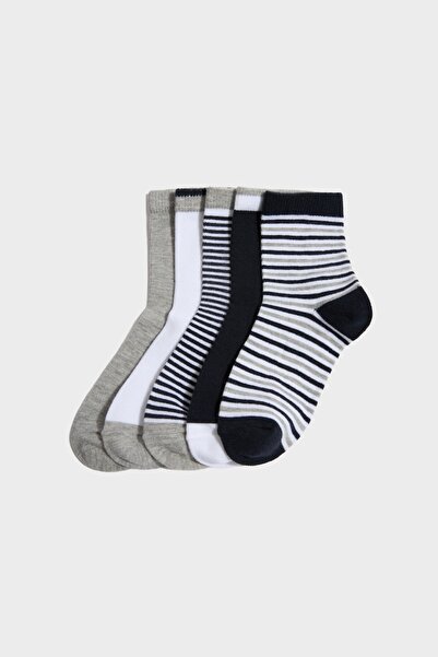 DeFacto Striped 5-Pack Cotton Long Socks for Boys G2034A8Ns