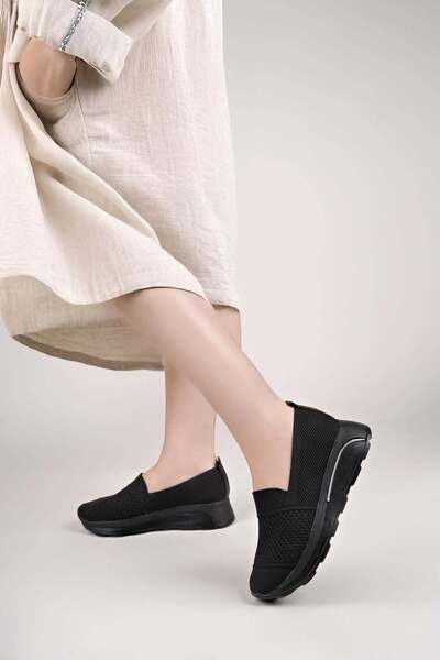 Nesil Shoes Γυναικεία παπούτσια Wiss 250 Black Knitted Knitwear