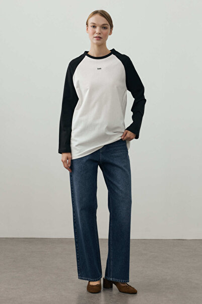 Fahhar Combined Raglan Sleeve T-Shirt Black