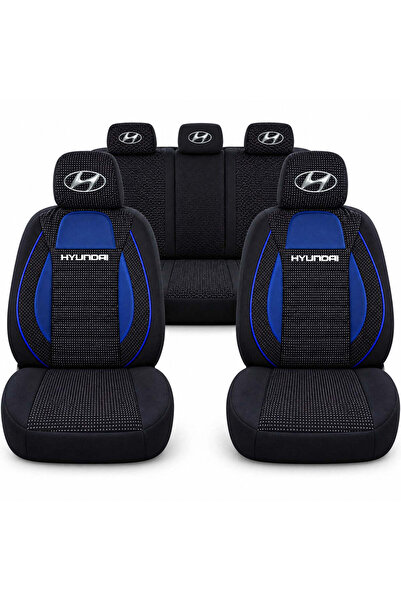 Autohelix MSA Set universal de huse pentru scaune sport, albastru cu negru, p...