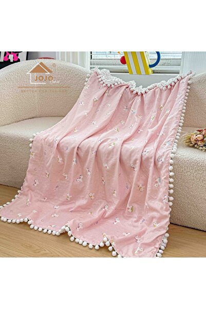 JOJO HOME Patura pentru bebelusi si copii, 100x150 cm, fata din bumbac, verso...